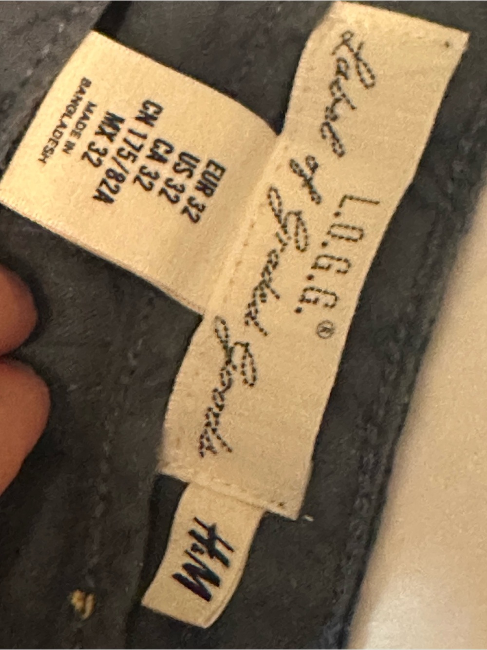 H&M LOGG Linen Casual Drawstring Jogger Pants in Slate Blue 32 - Picture 3 of 12